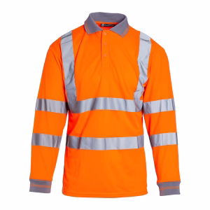 Hi-Vis Orange Long Sleeve Polo Shirt