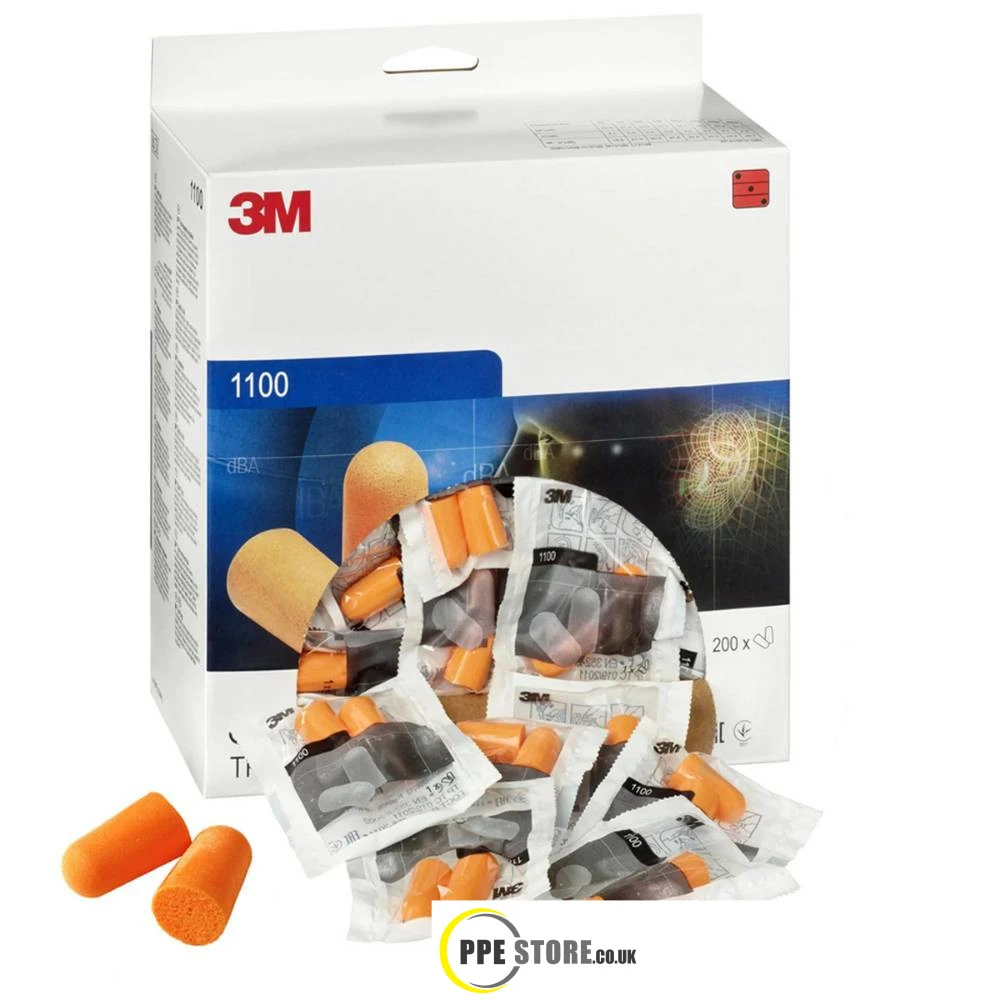 3M 1100 Disposable Uncorded Foam Ear Plugs 200 Pack