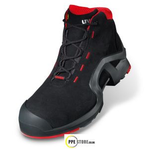 Uvex 85172 Black/Red 1 X-Tended Support Lace-Up Safety Boot
