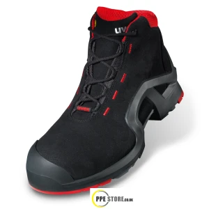 Uvex 85172 Black/Red 1 X-Tended Support Lace-Up Safety Boot