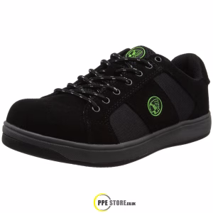 Apache Kick Black Suede and Canvas Mens Safety Trainer