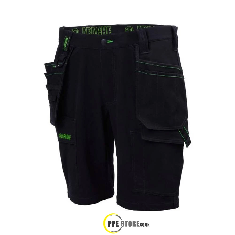 Apache Whistler Black 4 Way Stretch Work Shorts