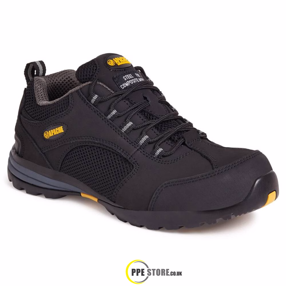 Apache AP318SM Safety Trainers Black S1 P HRO SRA
