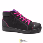 Base womens safety shoes, footwear protection, pink and black