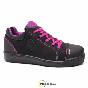 Base womens safety shoes, footwear protection, pink and black