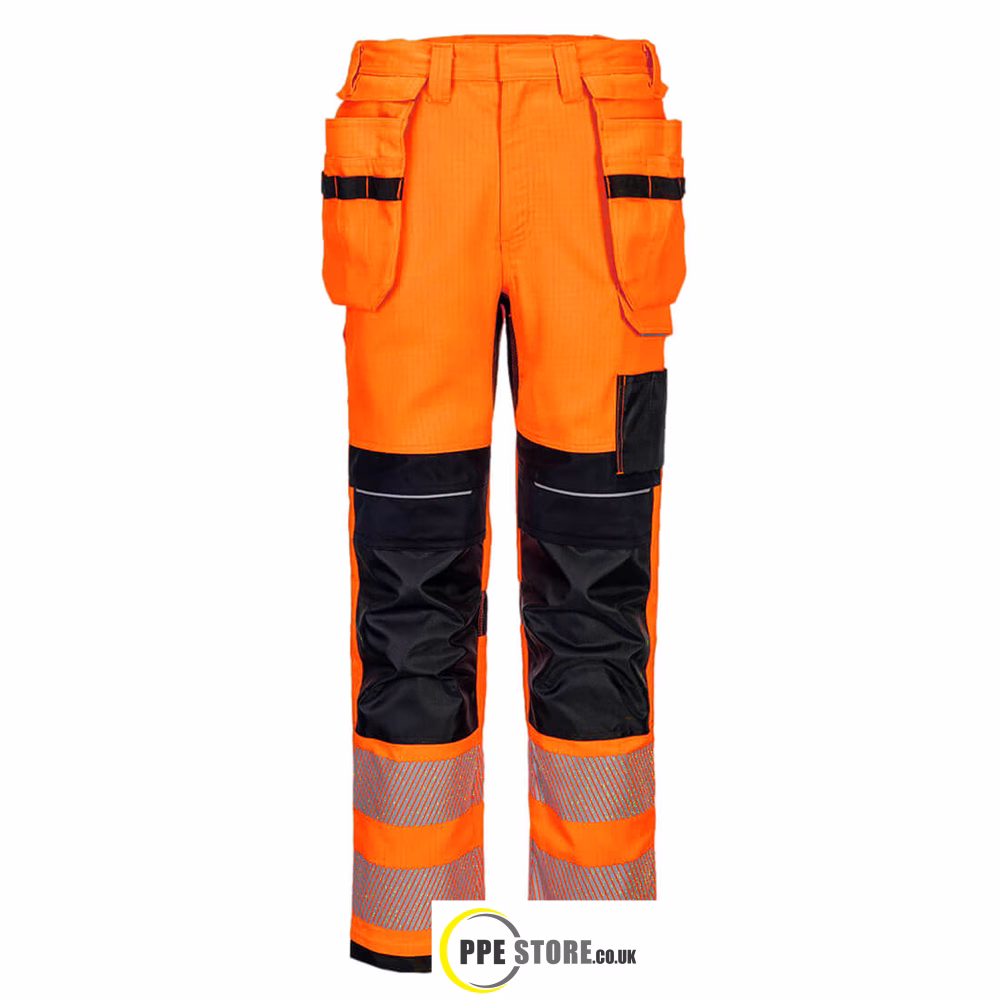 Portwest FR415 PW3 FR HVO Orange/Black Holster Trousers