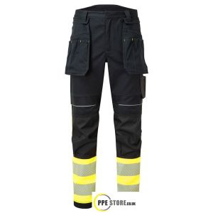 Portwest FR416 PW3 FR Hi Vis Yellow/Black Class 1 Holster Trousers