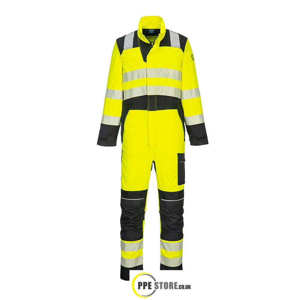 Portwest FR507 PW3 FR Hi-Vis Yellow/Black Coverall