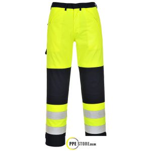 Portwest FR62 Hi-Vis Multi-Norm Trousers Yellow/Navy