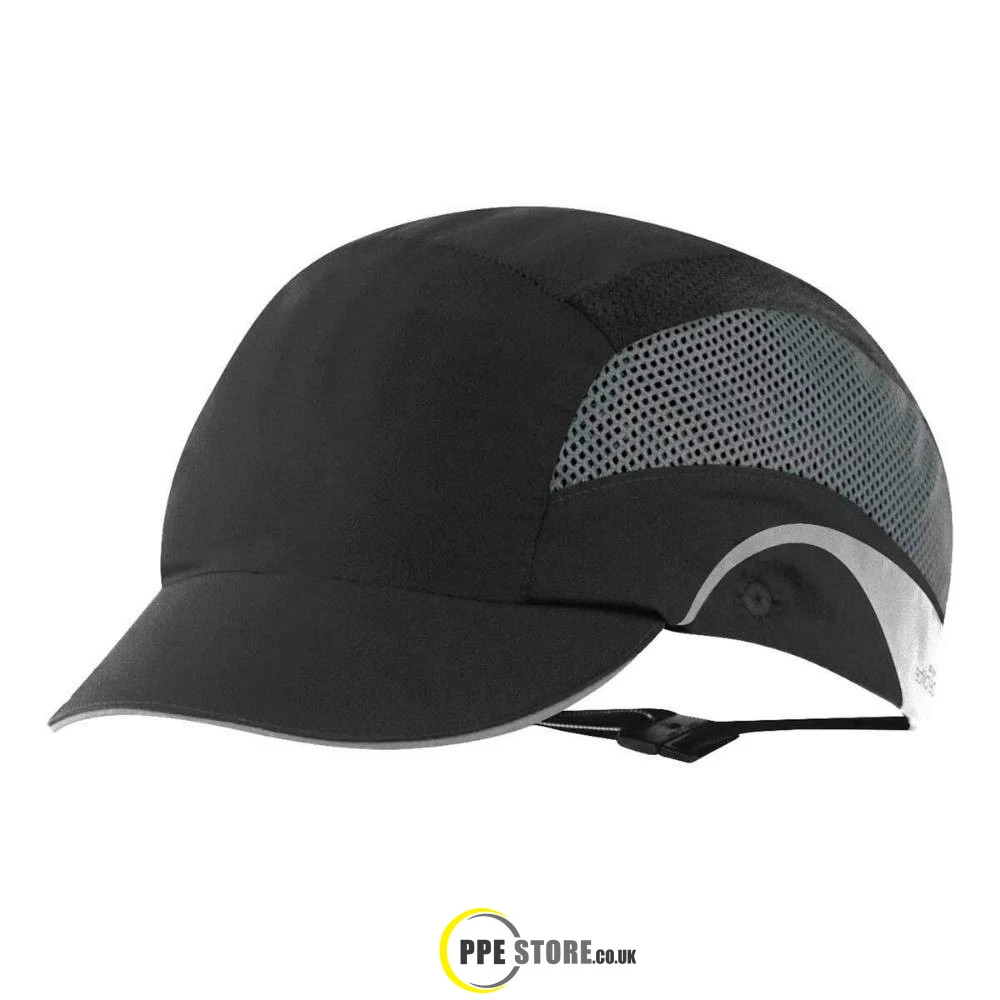 JSP HardCap Aerolite Lightweight Bump Cap – Black, 2.5cm Peak