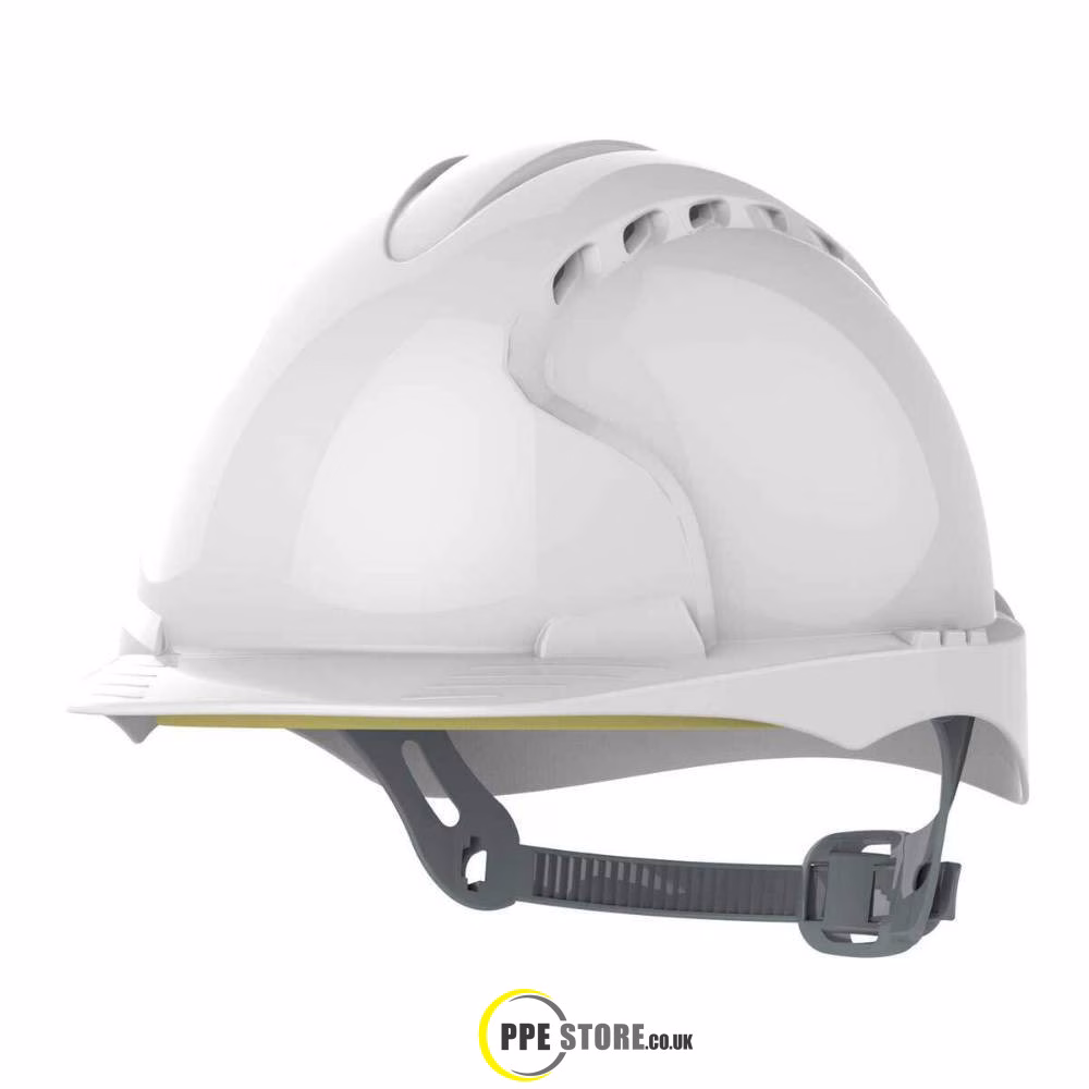 JSP EVO2 Vented Slip Ratchet Safety Helmet White