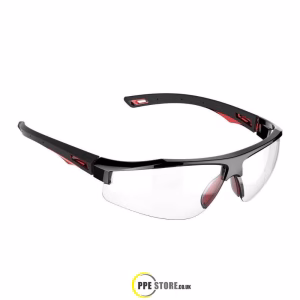 JSP Galactus Clear Safety Specs Red/Black