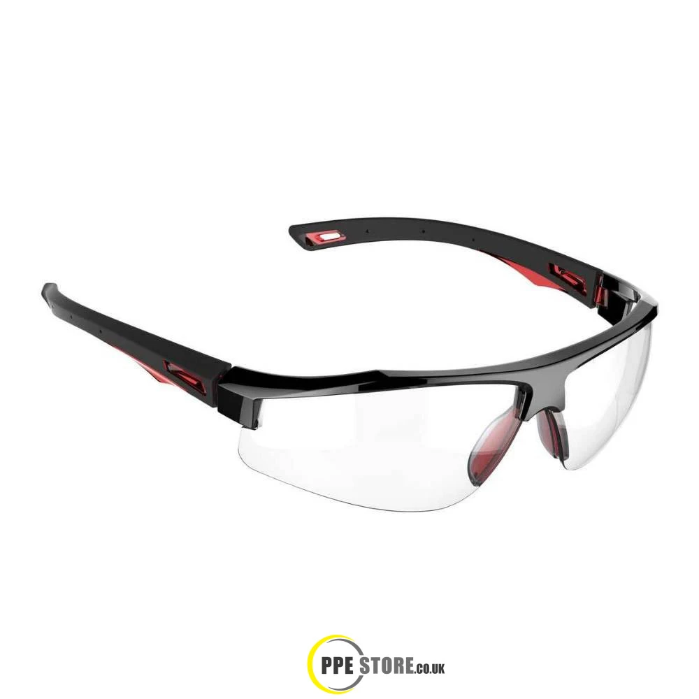 JSP Galactus Clear Safety Specs Red/Black