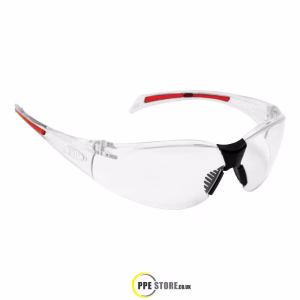 JSP Stealth 8000 Clear Safety Glasses Clear/Red