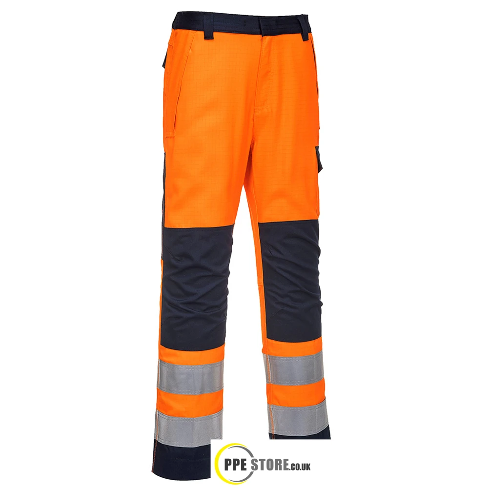 Portwest MV36 Modaflame RIS Orange/Navy Trouser - Image 4