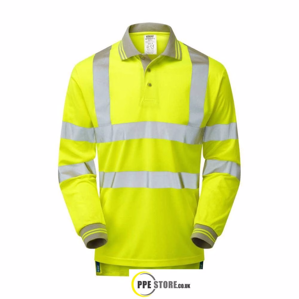 Pulsar P458 High Visibility Long Sleeve Polo Shirt Yellow