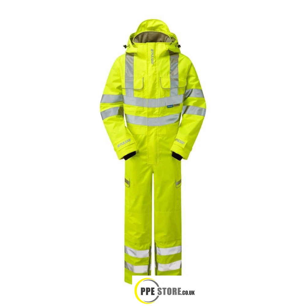 Pulsar P522 "R" High Visibility Waterproof Coveralls Yellow