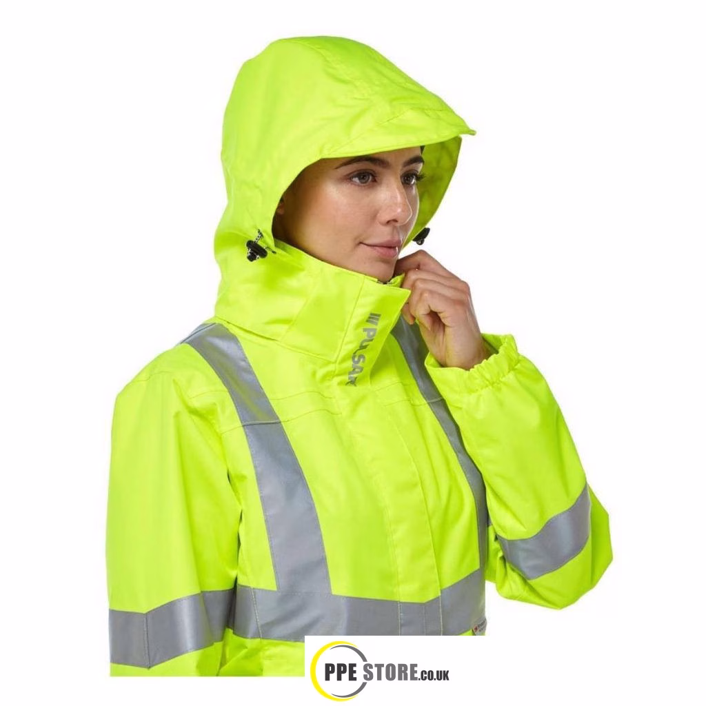 Pulsar P704 Women's High Visibility Unlined Storm Coat Yellow - Image 4