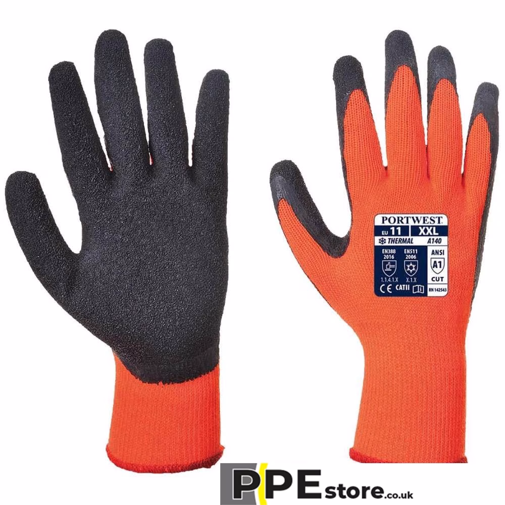 Portwest A140 Hi-Vis Thermal Latex Gloves - Image 3
