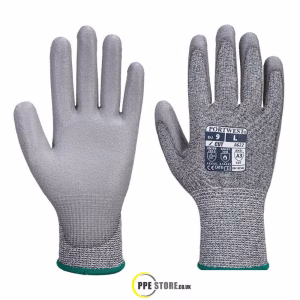 Portwest A622 MR Cut C PU Palm Gloves Grey