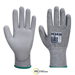 Portwest A622 MR Cut C PU Palm Gloves Grey