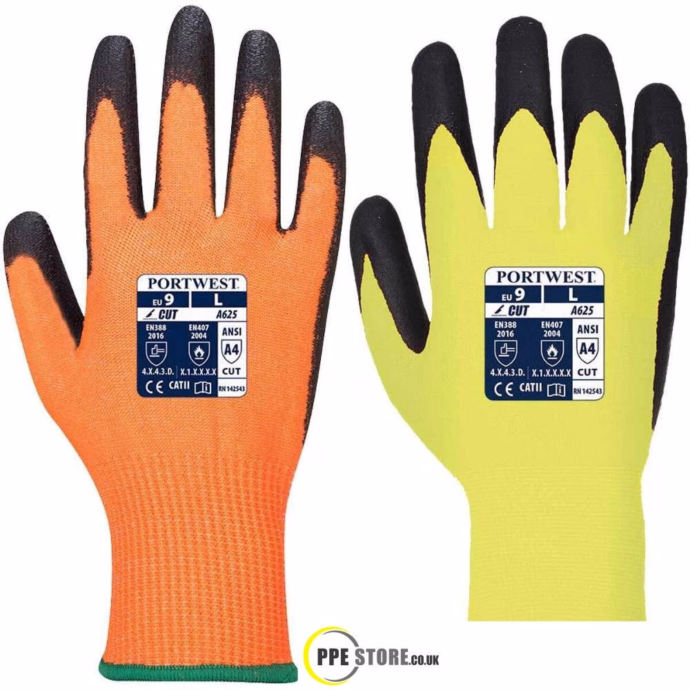 Portwest A625 Cut D Vis-Tex Resistant Glove High Visibility