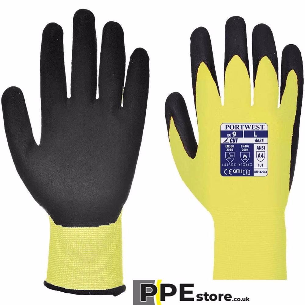 Portwest A625 Cut D Vis-Tex Resistant Glove High Visibility - Image 3