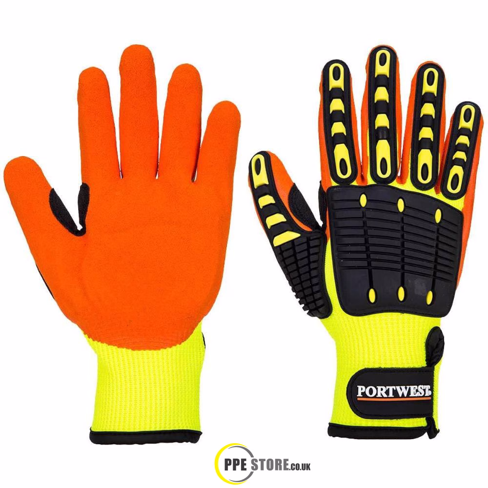 Portwest A721 Anti-Impact Maximum Grip Gloves Yellow/Orange
