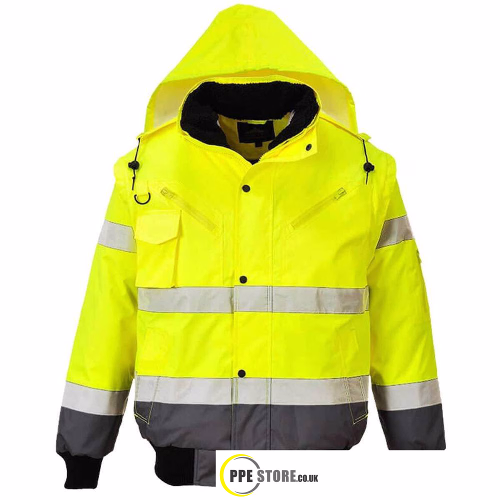 Portwest C465 Hi-Vis Contrast Bomber Jacket - Various Colours - Image 12