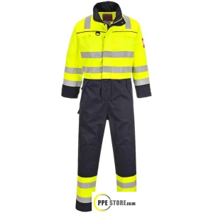 Portwest FR60 High Visibility Multi-norm FR Coverall Yellow/Navy