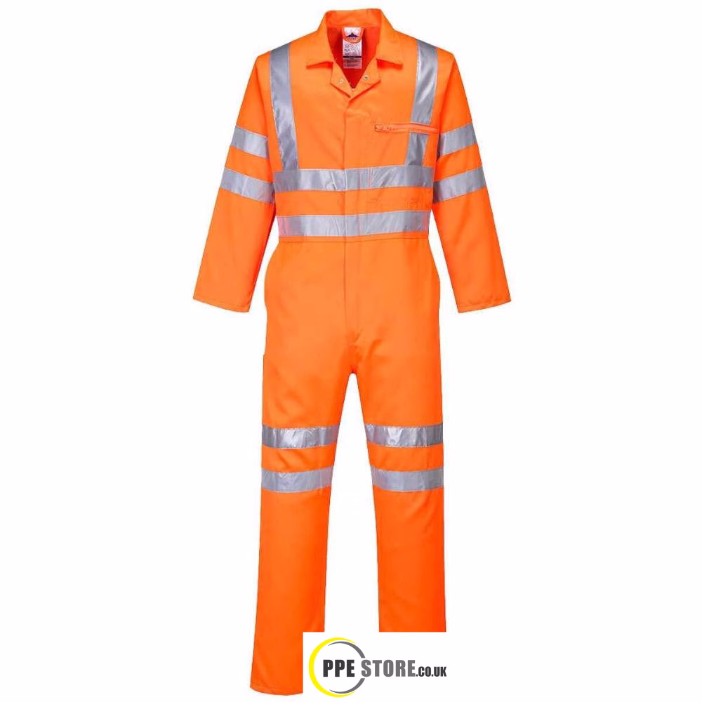 Portwest RT42 Rail-Spec Orange High Visibility Coveralls