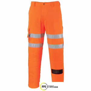 Portwest RT46 Rail-Spec Orange High Visibility Rail Combat Trousers