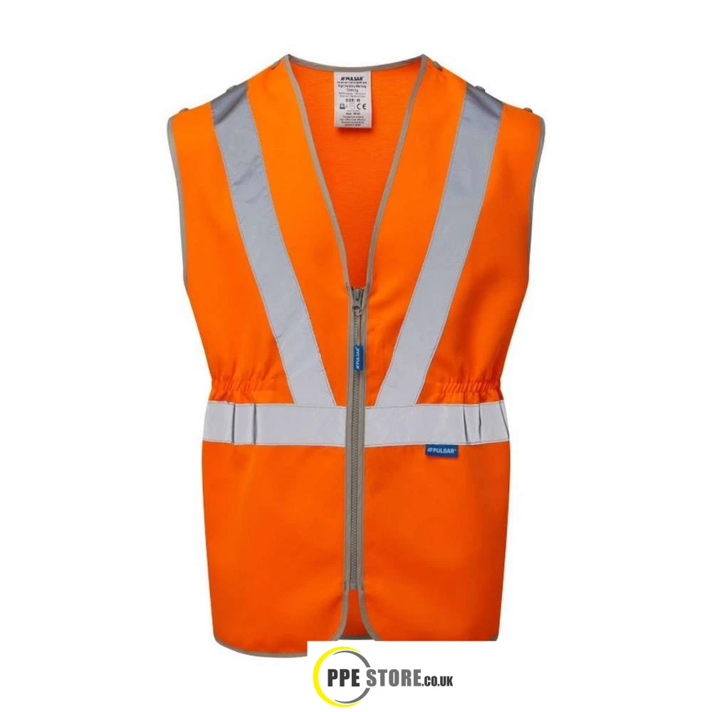 Pulsar PR145 High Visibility Rail-Spec Waistcoat Orange