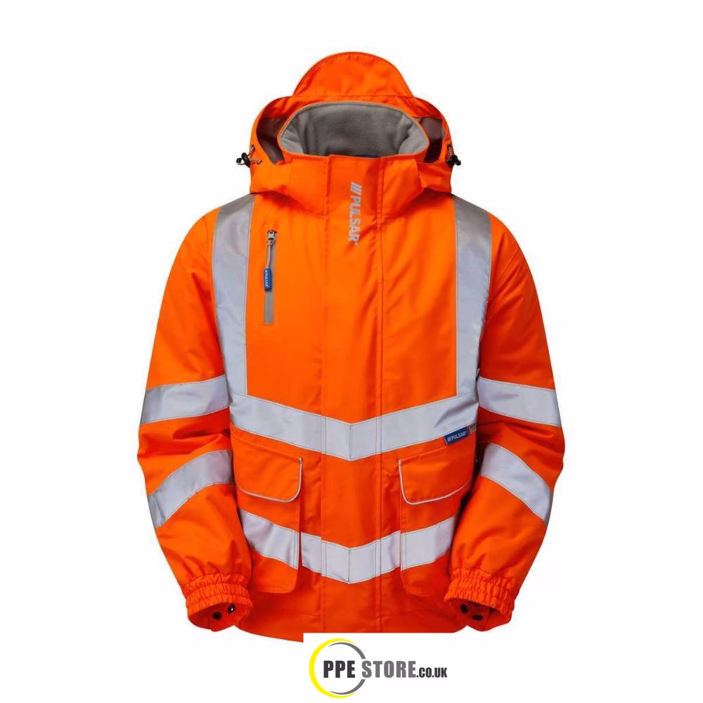 Pulsar PR496 High Visibility Waterproof Rail-Spec Padded Bomber Jacket Orange