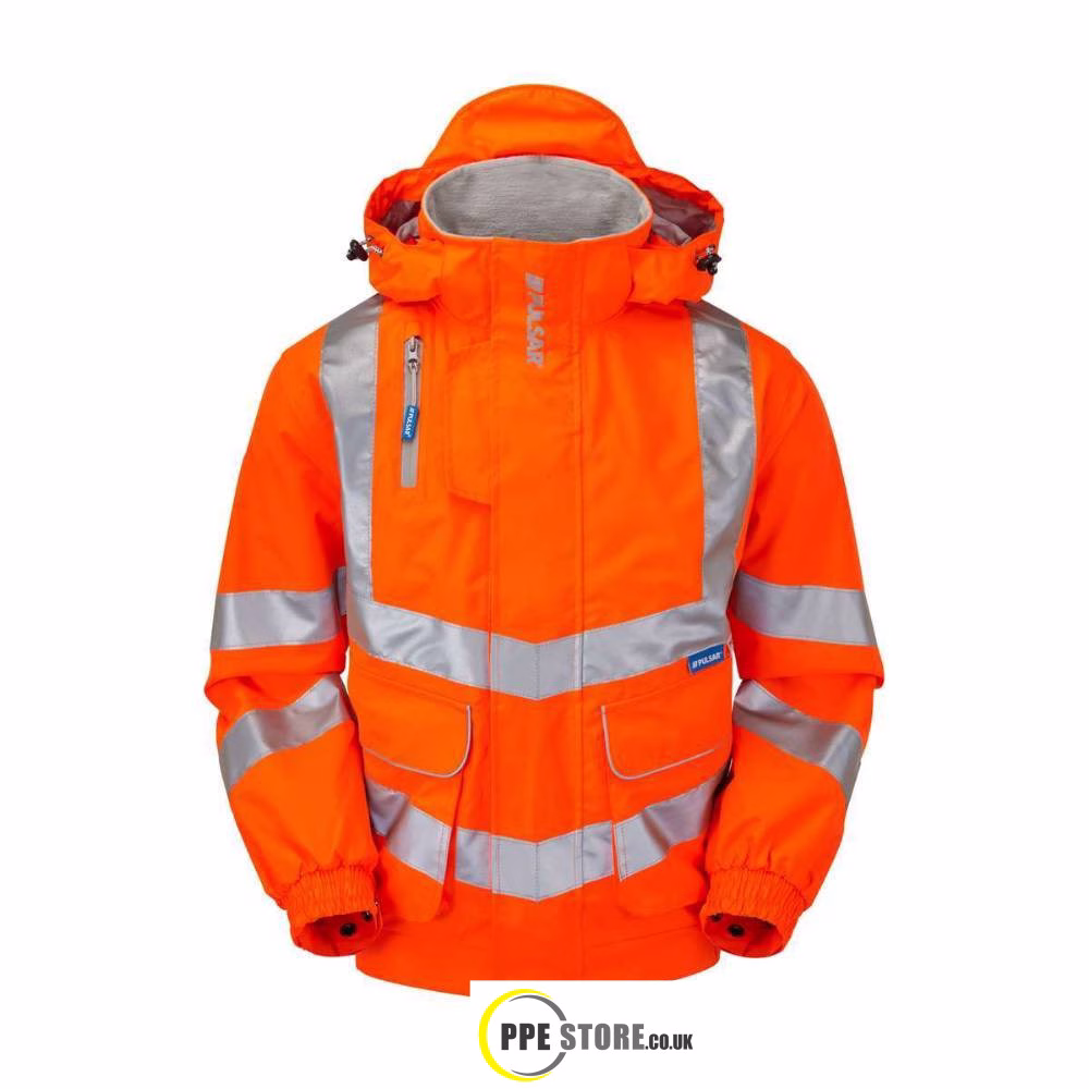 Pulsar PR515 High Visibility Waterproof Rail-Spec Unlined Bomber Jacket Orange