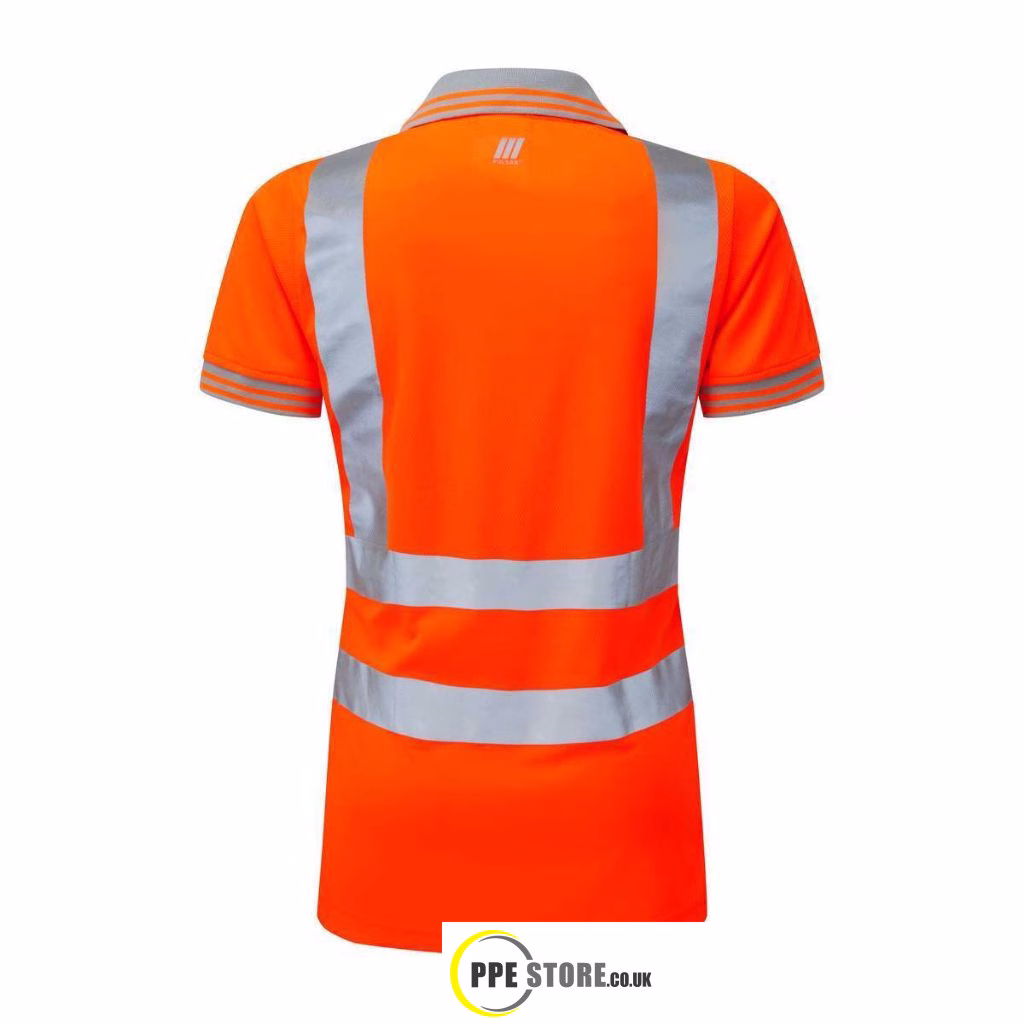 Pulsar PR701 Women's Rail-Spec High Visibility Short Sleeve Polo Shirt Orange - Image 3