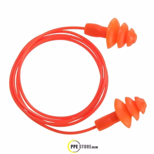 Portwest EP04 Orange Reusable Corded Ear Plugs 50 Pack