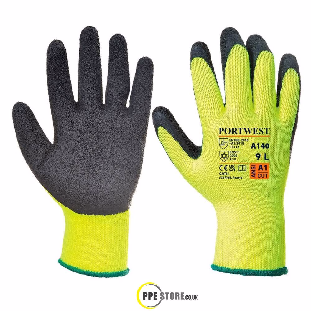Portwest A140 Hi-Vis Thermal Latex Gloves