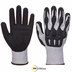 Portwest A723 Cut C TPV Impact Gloves Grey/Black
