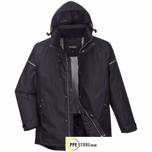 Portwest PW362 PW3 Waterproof Black Winter Jacket/Coat