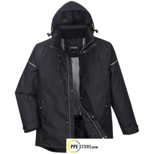 Portwest PW362 PW3 Waterproof Black Winter Jacket/Coat