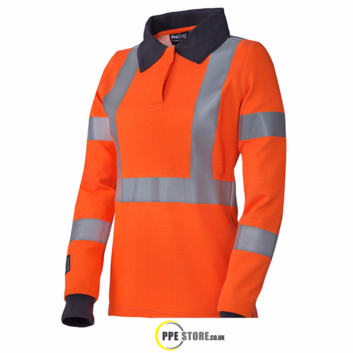 ProGARM 5292 Hi-Vis Orange Ladies ARC L/S Polo Shirt