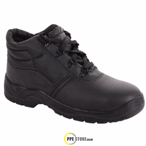 Black Leather Chukka Safety Boot
