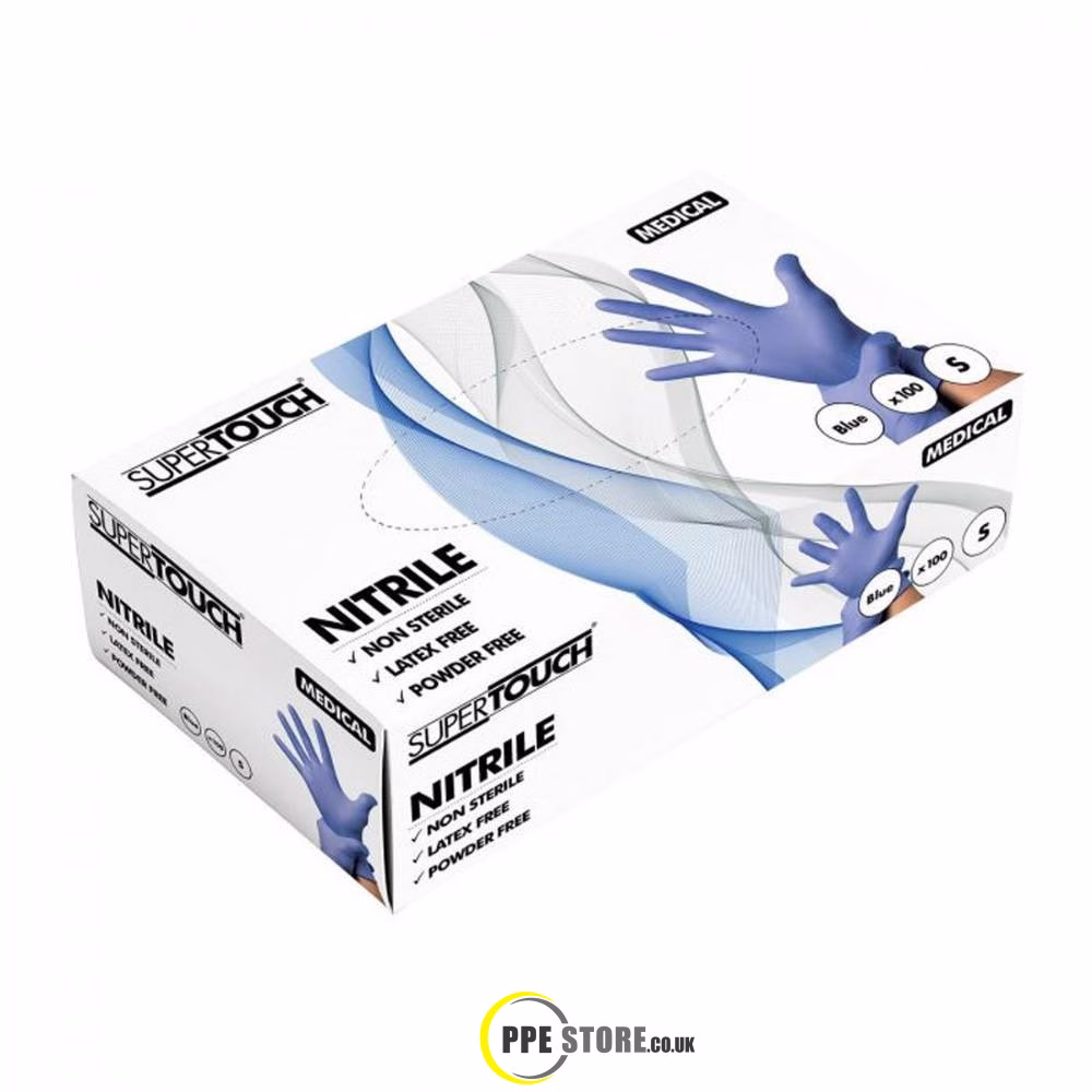 SuperTouch 1261 Blue Powder Free Nitrile Gloves
