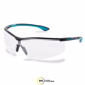 Uvex 9193376 Sportstyle Clear Safety Glasses Black/Petrol