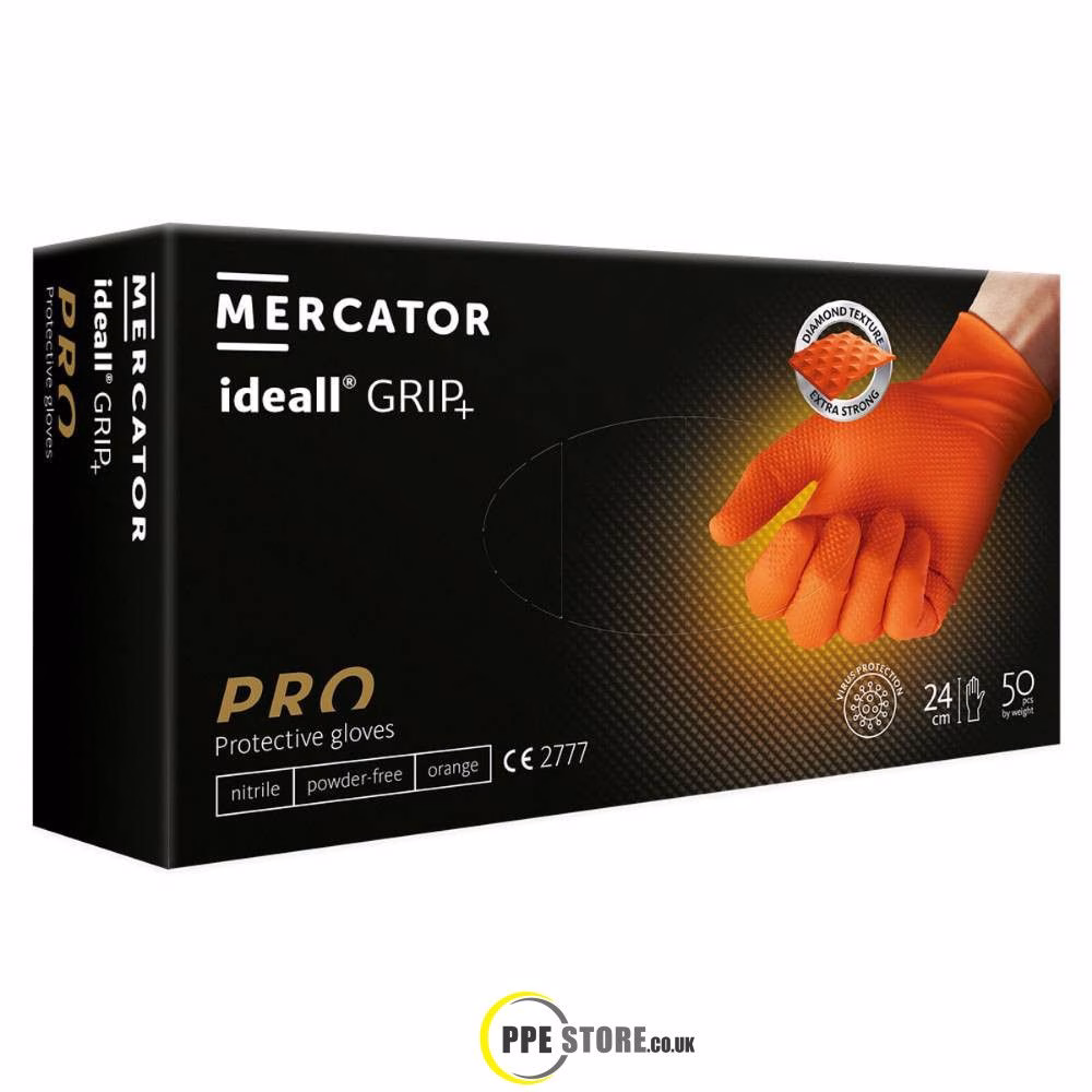 ideall GRIP+ Powder-Free Nitrile Gloves