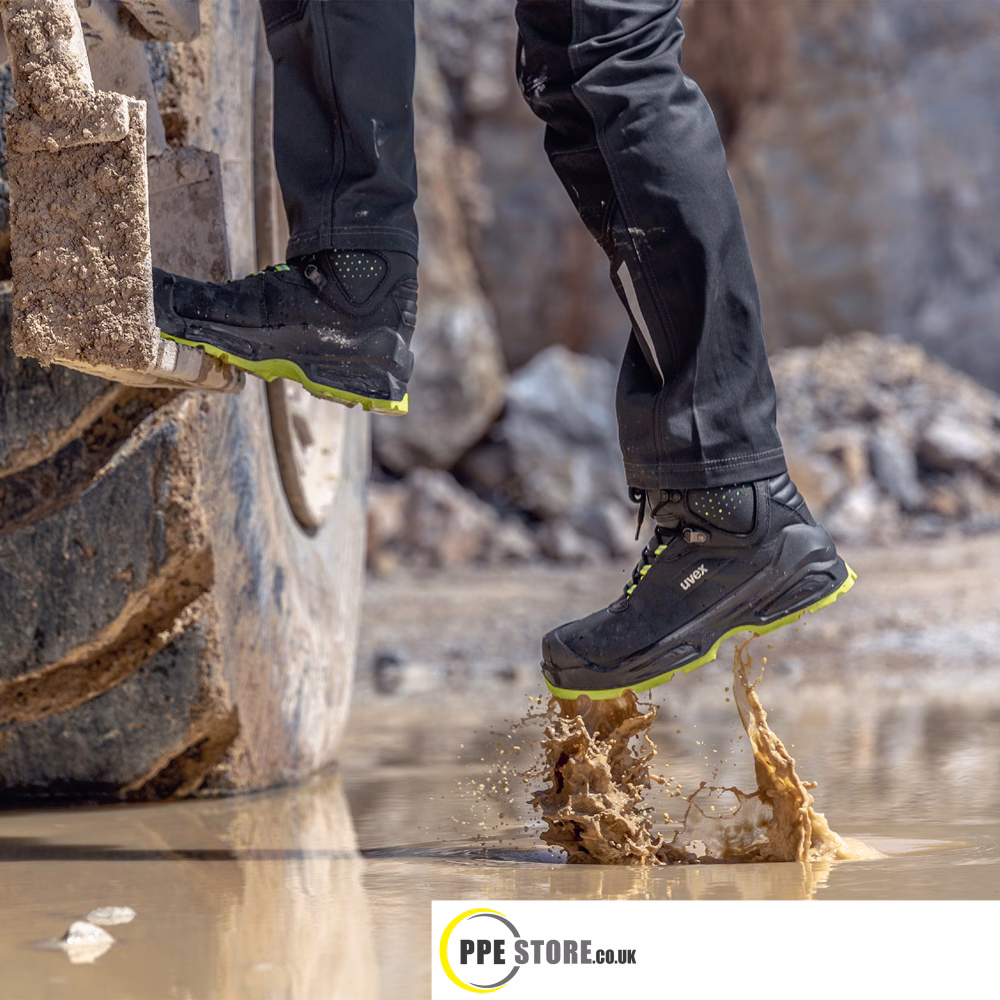 Uvex 3 68722 Lace-Up Safety Boots - Black/Yellow - Image 2
