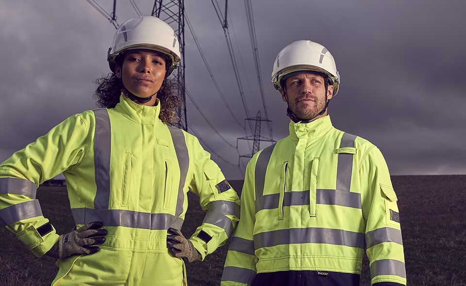 arc flash clothing, protective clothes, workplace safety, hi-vis jackets, hard hats