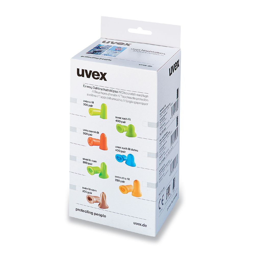 uvex hi-com, dispenser refill, white, Medium SNR 24 (300 Pairs)