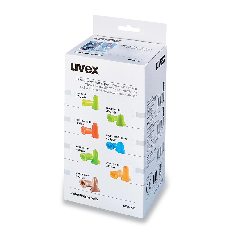 Uvex Com4-fit Tappi Per Le Orecchie Monouso | Confezione Da 200 Paia, Taglia S, 33 DB